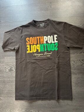South Pole Men's Brown Short-Sleeve Tee with Multicolor Logo